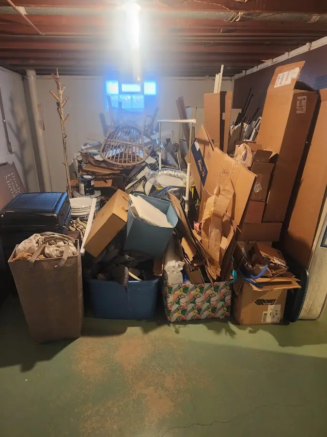 Roll-off dumpster container at job site for 4 Yard Dumpster Rental in Munster